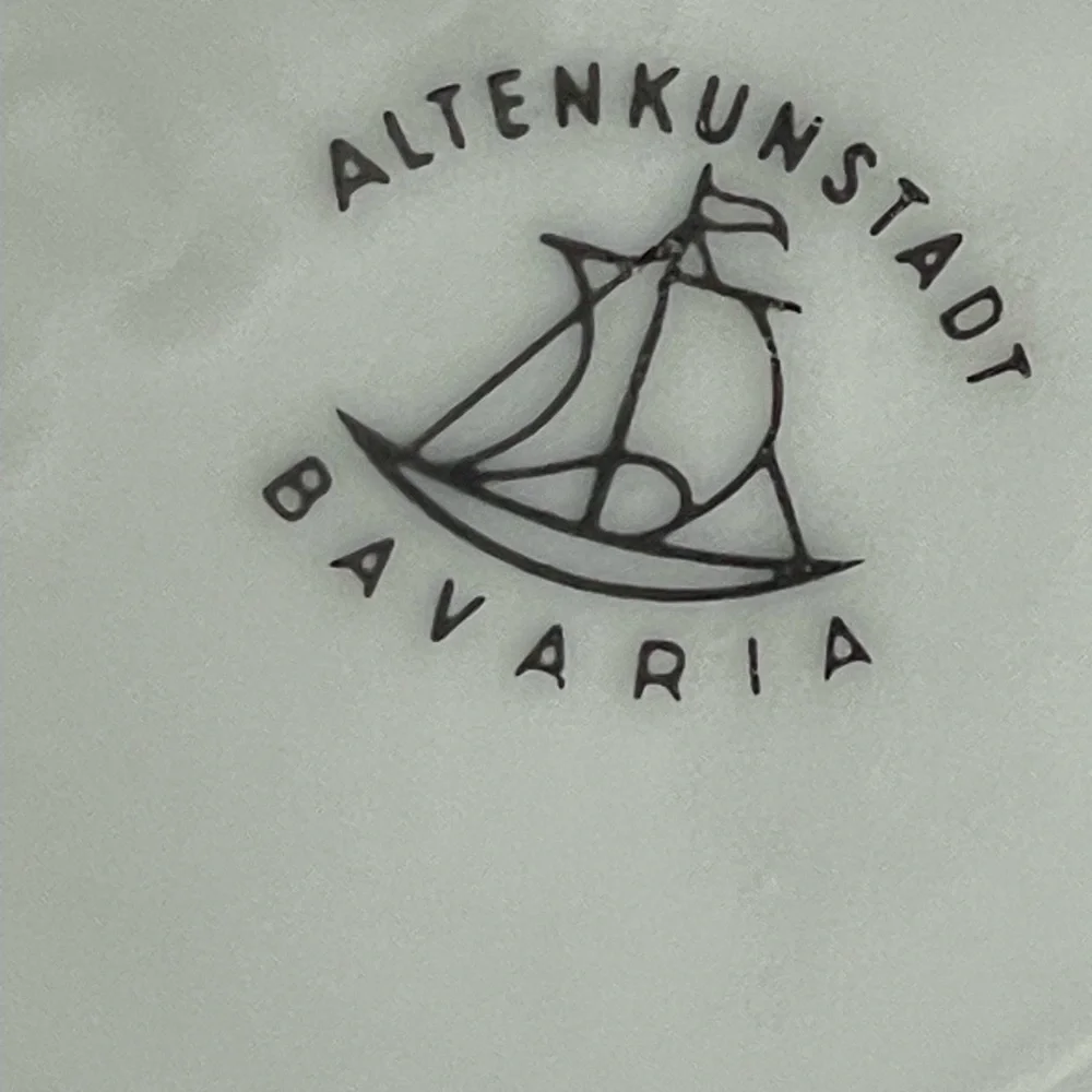 Vintage Altenkunstadt Bavaria  White Pitcher /Vase with Floral Design